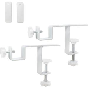 Inside Integrated Blind Curtain Rod Bracket Set, 0.8-2.3 Inch Wide Track, Drill-Free Installation& Tool-Free, Includes Guide and Magnetic Curtain Buckle White 2 Pcs(US Patent Application)