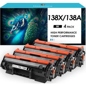 MasaiMara 138X 138A High Capacity with Chip Compatible Toner Cartridges Replacement for HP W1380X W1380A LaserJet Pro 3001dw 3001dn 3001fdw MFP 3101fdw MFP 3101fdn Printer (Black, 4-Pack)