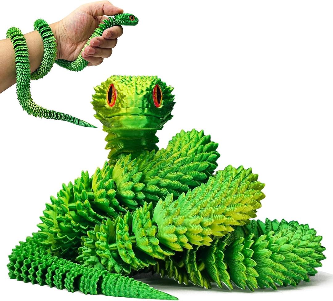 3D Printed Snake, 30 Inch Articulated 3D Printed Animals Snake Toys, Like Movable Snakes Realistic Slithering Design, Halloween Decor, Christmas Toy 2025
