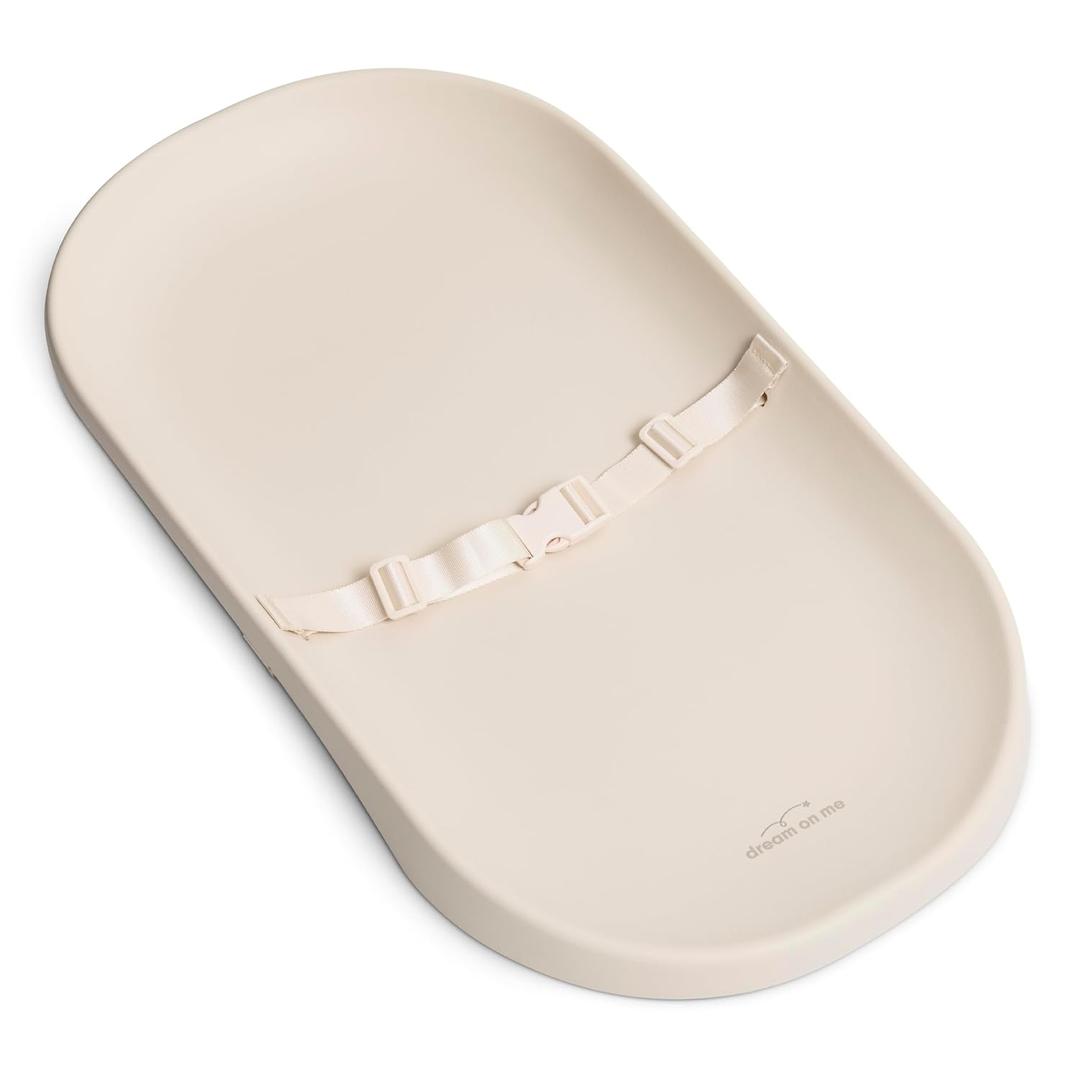 Dream On Me Lotti Love Baby Changing Pad, Waterproof, Contoured Design with Safety Strap, Soft Wipe-Clean Surface, Secure Nursery Changing Pad, Magnolia White