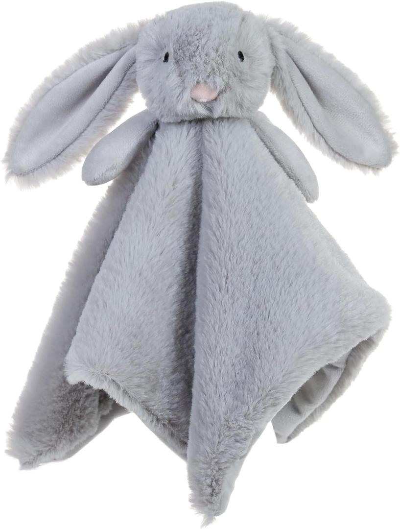 Apricot Lamb Stuffed Animals Gray Bunny Rabbit Security Blanket Infant Nursery Character Blanket Luxury Snuggler Plush Baby Lovey(Grey Bunny) (13 inches)