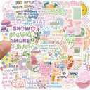 Cute Preppy Stickers Pack for Girls Women Kids 100pcs Vinyl Waterproof Aesthetic Stickers for Water Bottles Laptop Phone Pink Aesthetic Preppy Stuff, Things, Inspirational Positive Motivational Decals (100pcs Cute Inspirational Stickers)