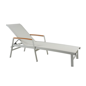 Oxton Outdoor Aluminum Chaise Lounge by Christopher Knight Home - White+Natural