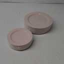 FLOWERCAT 100PCS Pink Plastic Plates - Heavy Duty Pink Party set Disposable serve for 50 guests -10 inch Dinner + 7 inch Dessert/Salad Plates for Easter,Birthday Party,Mother's Day