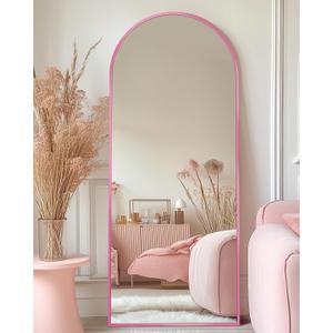 Antok 58" x19” Arched Full Length Mirror, Floor Mirror with Stand,Pink
