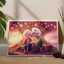 Elderly Couples Jigsaw Puzzle 1000 Pieces Sweet Kiss Under the Tree Puzzle for Adults Valentine Art Jigsaw Puzzle Easy Family Puzzle for Game Nights Home Wall Decor DIY Craft Unique Gift 20x27 Inches
