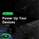 Mesqool Digital Projector Alarm Clocks for Kids Bedroom,Plug-in Clock with 180 Projection on Ceiling Wall,Dual Alarms for Heavy Sleepers,Battery Backup,USB Charging Port,Easy-to-Set,Dimmer,Snooze (White Digits; Red Projection)