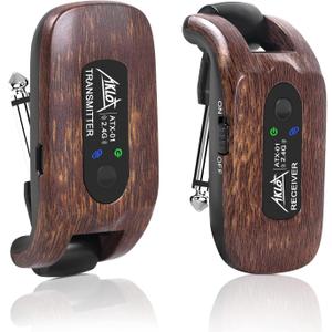 AKLOT Wireless Guitar System Transmitter Receiver Set 2.4GHz Built-in Rechargeable Lithium Battery Digital for Electric Guitar Bass