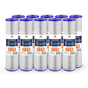 Aquaboon 5 Micron 20 x 4.5 Whole House Pleated Water Sediment Filter Replacement Water Filter Cartridge Compatible with ECP5-20BB, SPC-45-2005, 10-Pack
