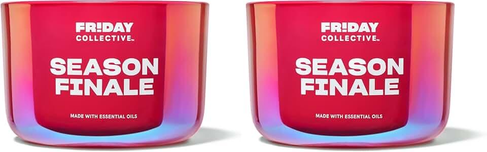 Friday Collective Season Finale Candle, Floral Scented, Made with Essential Oils, 3 Wicks, 13.5 oz (Pack of 2)