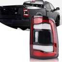 Black Trim LED Type Tail Light Rear Lamp Without Blind Spot Assembly Compatible with 2019-2023 Dodge Ram 2500 3500 Right Passenger Side 68361718AD