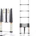 RIKADE Telescoping Ladder 20.3FT & Attic Ladder, Heavy Duty Aluminum with Non-Slip Feet, 330lb Capacity for RV, Attic, Roof & Multi-Surface Use