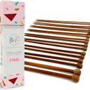 BeKnitting 9pc (10") High-Quality Bamboo Straight Knitting Needles Set for Adults & Kids | Carrying Case | Holiday Christmas Gifts, Gift-Ready Box