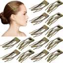 Chinco 24 Pcs Double Grip Hair Clips Metal Snap Clips Women Barrettes for Hair Making, Salon Supplies(Ancient Bronze,2.8 Inch)
