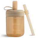 Moonkie Baby Straw cup | Silicone Toddler Sippy Cup Training Cup with Straw Lid | BPA-Free Drop-Proof Baby Cup | Led Weaning | 6 Months+, 5 oz, 1 Pack