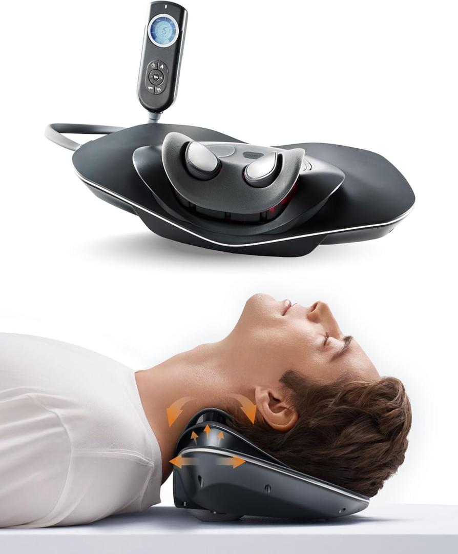 Neck Stretcher Cervical Traction Device: Neck Massager with Heat Pillow Pain Relief Support for Home Use Pain Relaxer