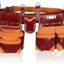 Grain Leather Tool Belt | Tool Rig Set | Tool Pouch | Drywall | Carpenter Tool Bag | Leather Tool Belts for Men | Construction | Framers | Electrician (Maroon)
