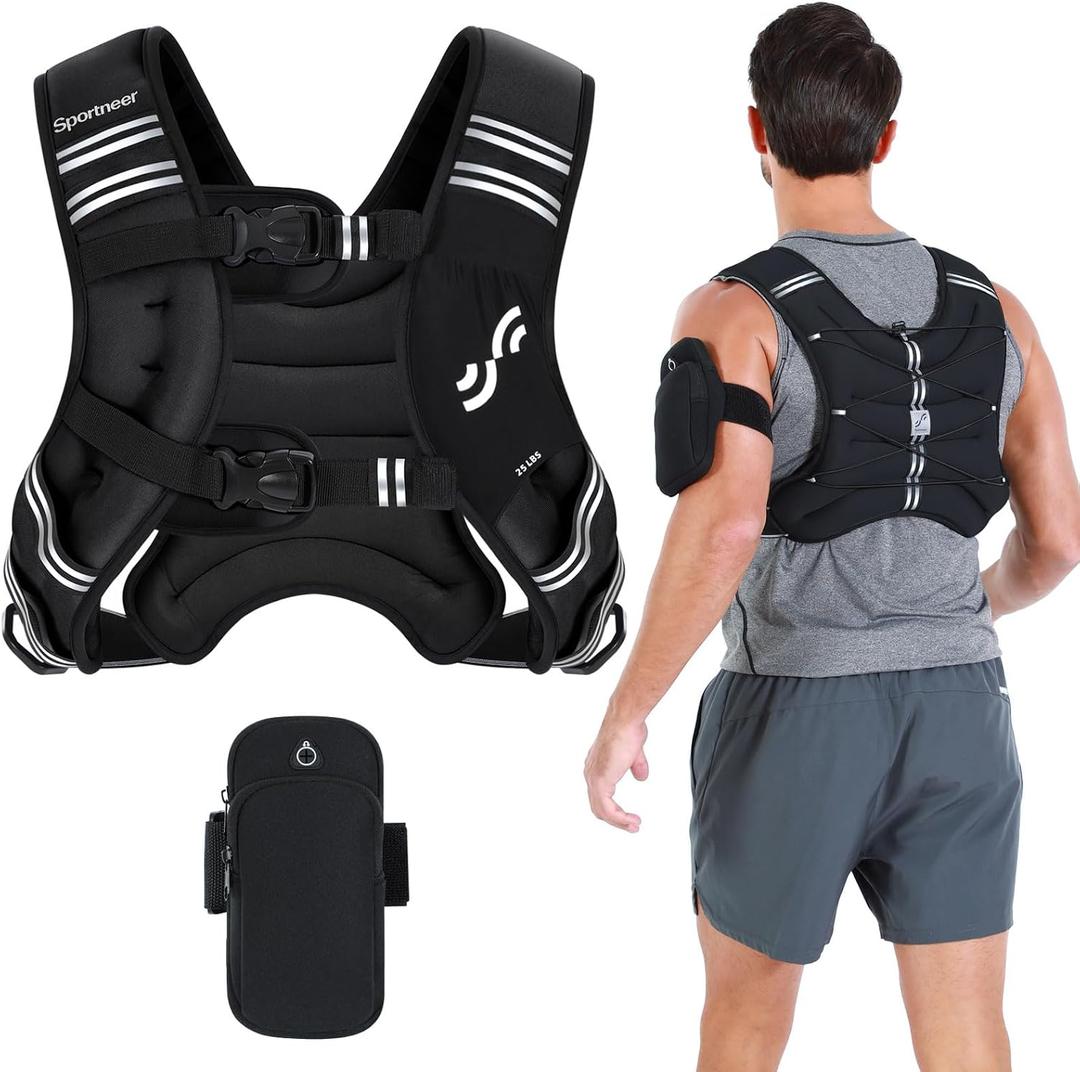 Sportneer Weighted Vest for Women 25lb Walking Weight Vest with Phone Bag