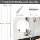Straws for Stanley Cup 40 OZ, Replacement Straw for Stanley 40OZ Tumbler, Reusable Straws Accessories, Dishwasher Safe,Clear & BPA Free with Cleaning Brush, 6-Pack
