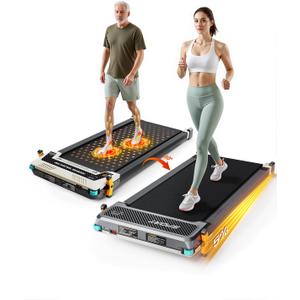 FUNRAY Walking Pad with Incline, Under Desk Treadmill with 2 Control Options, Ultra Slim Design and Double Shock Absorption, LED Display, Powerful and Quiet Treadmill for Walking/Jogging (White)