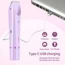 2 in 1 Bikini Trimmer for Women, Rechargeable Electric Razors for Women, Wet/Dry Use Lady Electric Shaver for Bikini Face Lip Underarm Legs Pubic Hair (Purple)