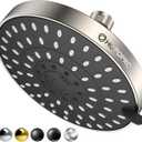 HOPOPRO 5-Mode High Pressure Shower Head - The Washington Post, NBC News, Today TV Show Recommended - High Flow Fixed Showerheads (6 Inch Brushed Nickel)