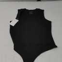 REORIA Butsmooth Womens Sexy Sleeveless Square Neck Double Lined Basic Bodysuit Tank Tops (Large, Black)