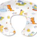 x-vesolje Nursing Pillow, Breastfeeding Pillow with Removable Cover, Ergonomic Breast Feeding Pillow, Baby Feeding Support Pillow for Mom Easier Breastfeeding- Original Size/Dinosaurs
