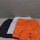 Real Essentials 3-Pack: Boy's Swim Board Shorts Trunks with Drawstring Beach UPF Swimwear Surf Swimming Short for Boys M