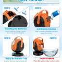 Halloween Bubble Machine, Bubbles Blower for Kids, Toddlers - 360 Rotation, 75 Adjustment, with LED Light - Bubble Toys Gifts for Boys, Girls, Outdoor, Birthday, Party (Black+orange)