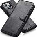 for iPhone 13 Pro Wallet Case, Luxury Leather Phone Case with Card Holder, Magnetic Stand, Shockproof Flip Cover for iPhone 13 Pro 6.1 inch, Black