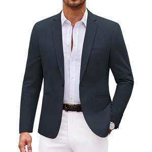 COOFANDY Men's Sports Coat Casual Blazer Slim Fit One Button Cotton Suit Jacket Formal Dress Wear XL
