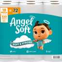 Angel Soft Toilet Paper, 18 Mega Rolls = 72 Regular Rolls, Soft and Strong Toilet Tissue (320 Sheet (Pack of 18))