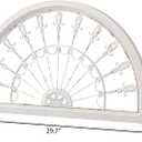 Sintosin Vintage White Arched Wrought Iron Wall Decor 17 X 30 Inches, Hanging Distressed Finish Metal Wall Art over the Door Decor, Rustic Half Round Wood and Metal Door Topper Wall Decor Living Room