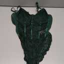 Lilosy Sexy Mesh Sheer Floral Lace Corset Lingerie Bodysuit Bustier Cami Top, Large