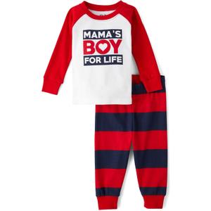 The Children's Place baby boys Button Long Sleeve Top and Pants Snug Fit 100% Cotton 2 Piece Pajama Set (3T)