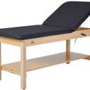 Aristo H-Brace Tilted Treatment Table with Shelf and Cabinet, 500 lbs Weight Capacity, Black