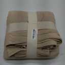 Full Duvet Cover Set- 100% Washed Cotton 3 Pcs Soft Comfy Breathable Chic Linen Feel Bedding, 1 Duvet Cover and 2 Pillow Shams, Beige