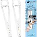 Cat Door Latch with Stabilizer, 7 Sizes Adjustable Cat Door Stopper to Keep Dog Out of Litter Box, Economical Alternative of Pet Gates and Interior Pet Door, White, 2 Packs