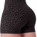 Sunzel Women's No Front Seam High Waist Biker Shorts with Tummy Control | 4 Or 6-Inch Inseam, High Waisted, Tummy Control, No Front Seam, Butt Lifting, Hidden Butt Scrunch, Recycled Fabric (Brown)