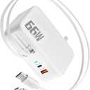 66W 4 in 1 Retractable Wall Charger,USB Type C Fast Charger for iPhone 17 Travel Charger for Multiple Devices,Fast Charging Block for Mac Book Pro/Air,M1 M2 M3 M4 M5, iPad Pro,Galaxy,Pixel