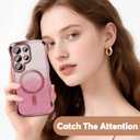Misscase for Samsung Galaxy S26 Ultra with Magnetic Case 6.9", Compatible with MagSafe, Built-in Camera Lens Protector Full Protection,Soft TPU Cute Wavy Glitter Slim Border Phone Cover Rose Gold