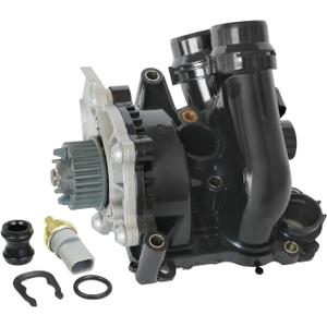 Electric Engine Water Pump Thermostat Housing Assembly Compatible with Audi A3 A4 A5 A6 Q3 Q5 TT Allroad VW Passat Jetta Golf GTI CC Beetle Replaces 06H121026DD 06H121026CQ 06H121026AB