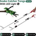 Snake Catcher Tongs Grabber Rattle Heavy Duty with 43 inch to 59 inch Telescopic Pole