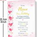 4 x Niece Birthday Card, 5x7 inches