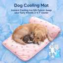 Dog Ice Silk Cooling Mat for Small Medium Dogs & Cats, Pink S | Non-Slip Breathable Cool Pet Pad, Cool Mat with Pillow, Portable Summer Dog Cooling Bed, Indoor Outdoor Travel Use