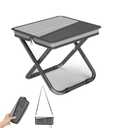 2-in-1 Collapsible Camping Stool & Sling Bag / 220LB Load Capacity Folding Portable Fishing Stool/Collapsible Stool for Camping, Hiking, Fishing, Gardening & Beach Outdoor Activities (Grey, M)