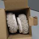 EverFoams Womens Fuzzy Open-toe Slippers Indoor Vintage Khaki, 7-8 US