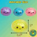 Glitter Dumpling Squishy Mystery Box 4 Pcs - 2026 Upgraded Dumplings Squishes for Adults Teens Squeeze Easter Basket Stuffers Smiling Yellow Pink Purple Light Blue