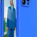 Miracase Designed for iPhone 14 Pro Max Phone Case with Screen Protector,[Upgraded Enhanced Camera Protection],Shockproof Liquid Silicone Case with Microfiber Lining,6.7 inch, Mediterranean Blue